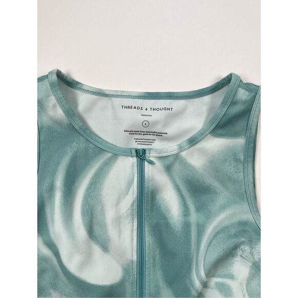 Threads 4 Thought Green Swirl 1/4 Zip Activewear Dress Skort Shorts Size Large - Picture 3 of 10